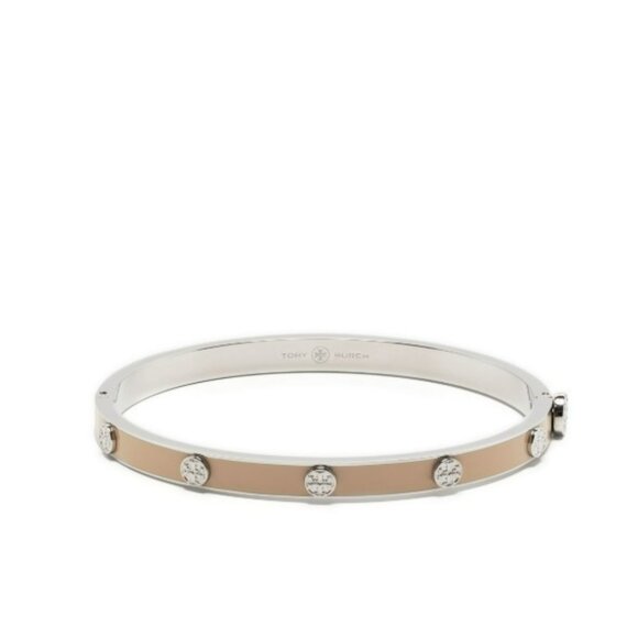 Tory Burch Jewelry - NWT - Women's Tory Burch Miller Logo Enamel Bracelet - Silver Plated